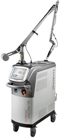 Spectra XT laser system offering two wavelengths, Nd:YAG 1064 nm and KTP 532 nm, by Lutronic