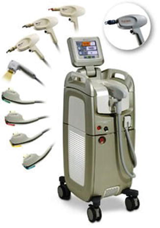 Harmony treatment platform with several handpieces, by Alma Laser