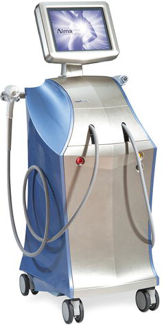 Accent Ultra platform with a unipolar handpiece operating at 40 MHz, by Alma Laser